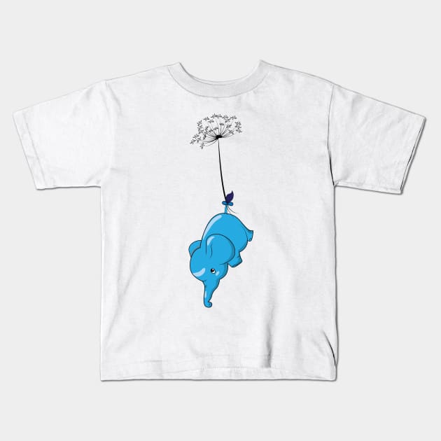 Elephant Wish Kids T-Shirt by AmazingArtMandi